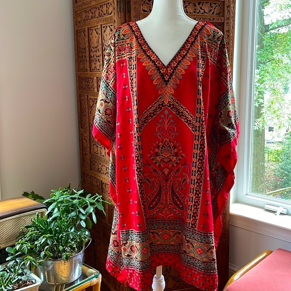 Sante' Classics kaftan top, coverup, tunic, dress! One size. Gorgeous pattern - Picture 4 of 4